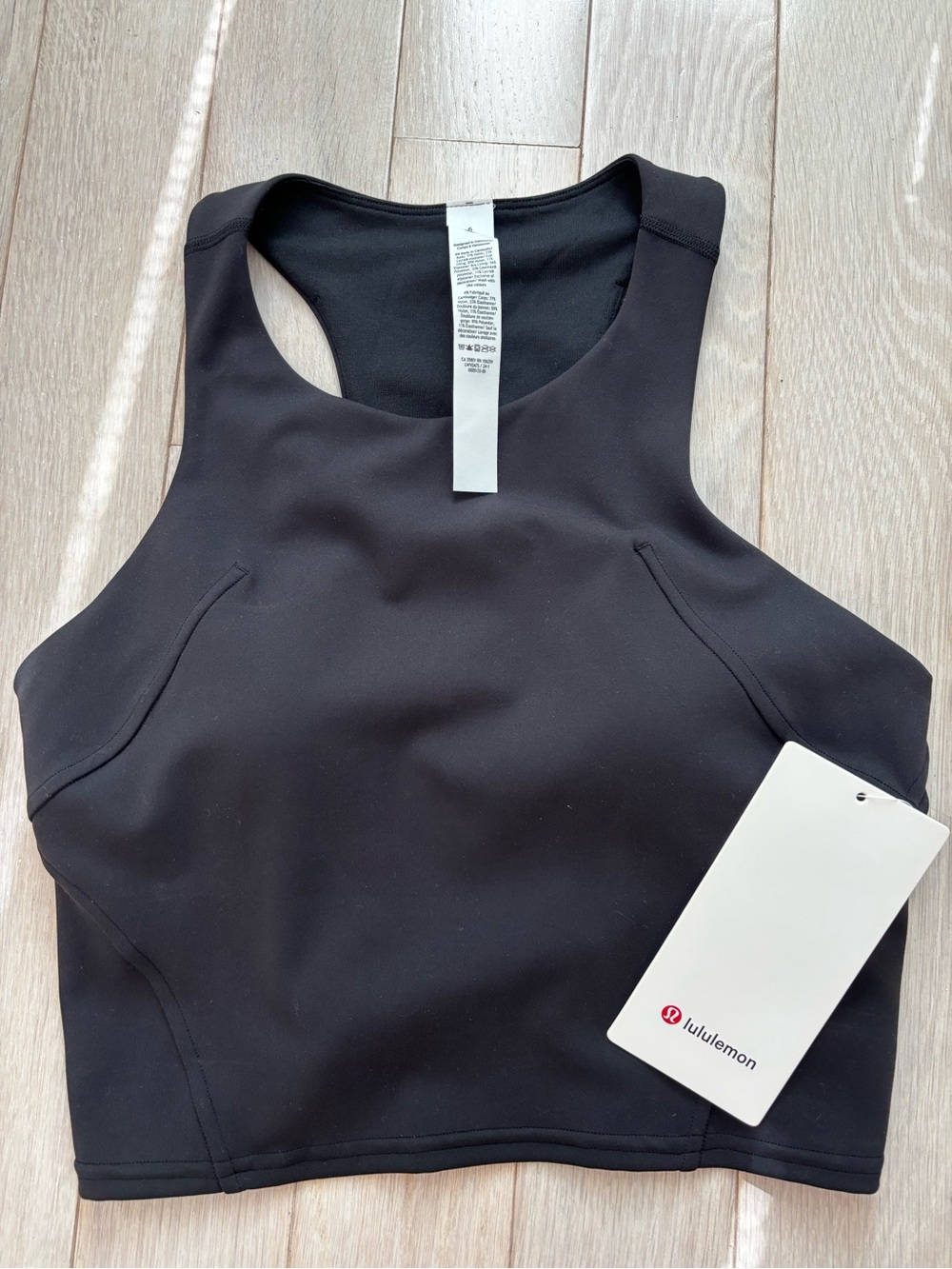 Lululemon Women's Black High-Neck Sports Bra Wunder Train Racerback Tank